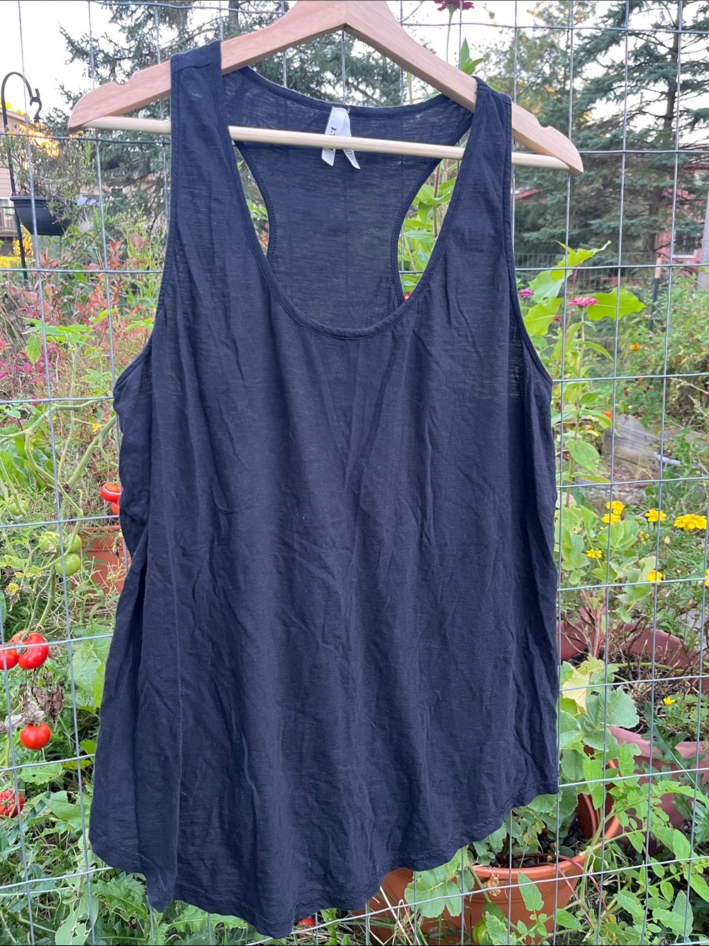 Pact organic cotton cross back black tank 2XL